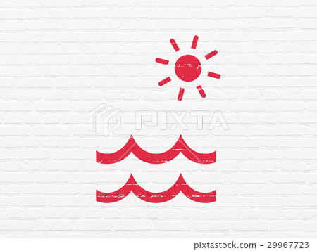 Tourism concept: Beach on wall background Tourism concept: Beach on wall background 29967723