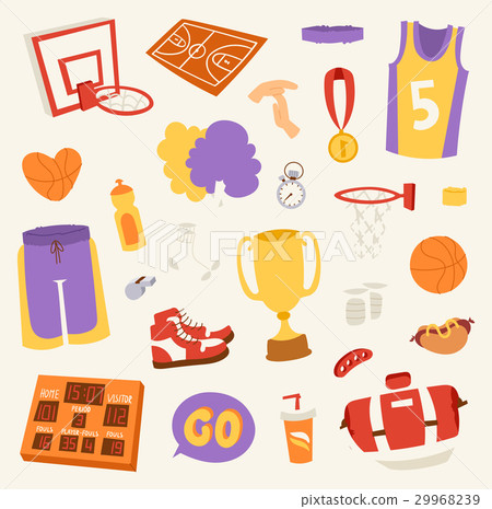 Basketball stickers vector icons Basketball stickers vector icons 29968239