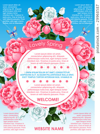 Spring flower frame for springtime holidays poster 29968587
