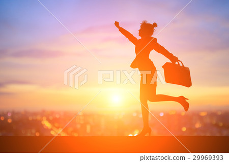 silhouette of businesswoman 29969393