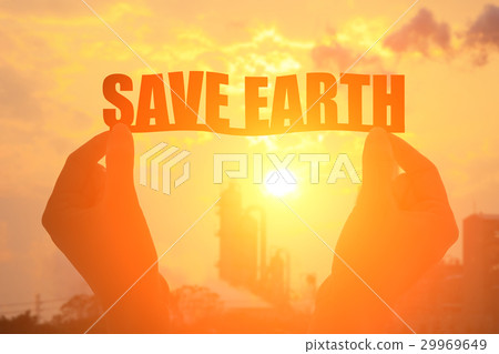 silhouette save earth word 29969649