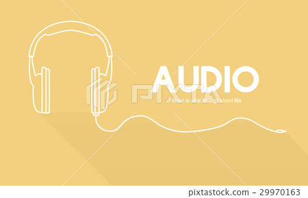 Listening to music headphones graphic Listening to music headphones graphic 29970163