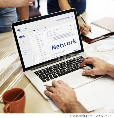 Graphic of Email notification in global communications network 29970692