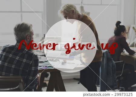 Never give up phrase quote overlay 29973125