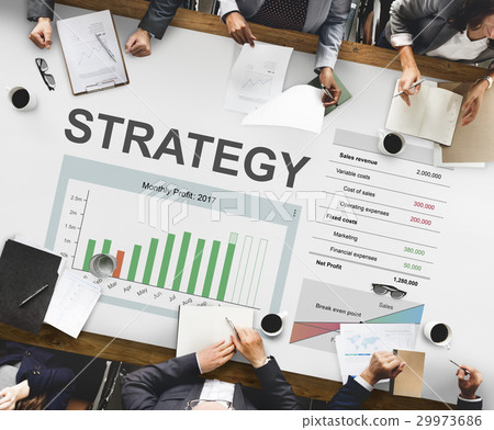 Workers working on banner network graphic overlay on desk 29973686