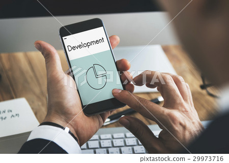 Business progress report pie graph icon 29973716