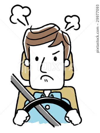 Driving man: angry, stressful Driving man: angry, stressful 29977093