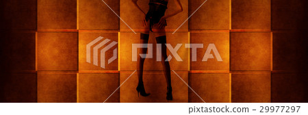 Legs and brown background material 29977297