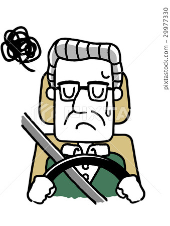 Senior male driving: puzzle, depressed 29977330
