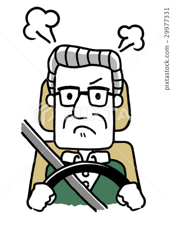 Driving senior male: angry, stress 29977331