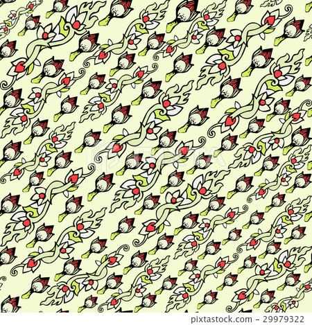 Seamless pattern, floral design, vector 29979322