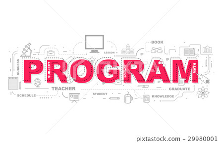 Design Concept Of Word Program Website Banner Stock