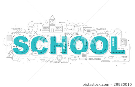Design Concept Of Word SCHOOL Website Banner. Design Concept Of Word SCHOOL Website Banner. 29980010