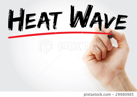 Hand writing Heat wave with marker 29980985
