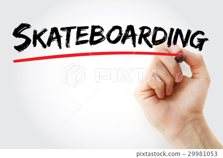 Hand writing Skateboarding with marker Hand writing Skateboarding with marker 29981053