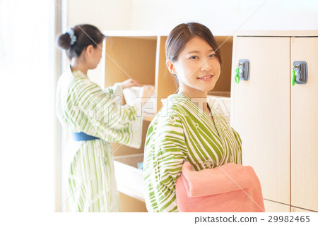 Two women enjoying a hot spring trip 29982465