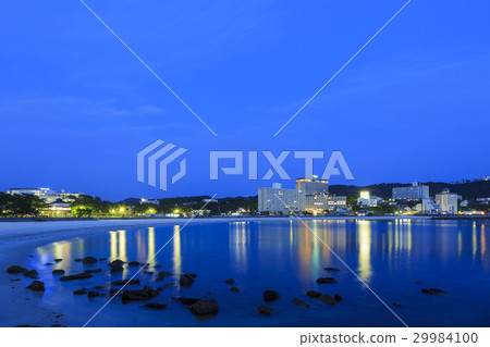 和歌山縣·南紀白濱·白濱海灘的夜景 29984100