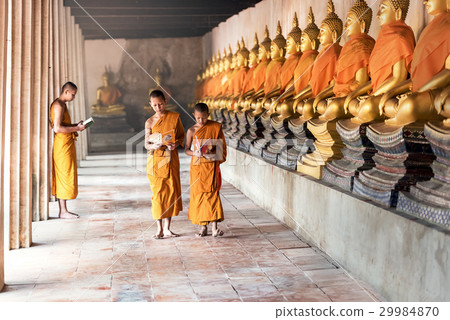Novices at temple in Ayutthaya Historical Park 29984870
