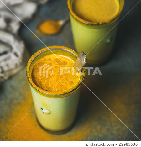 Golden milk with turmeric powder, natural cold 29985536