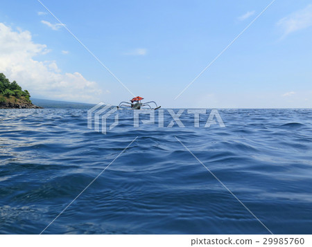 fishing boats floating on the sea Bali, Indonesia 29985760