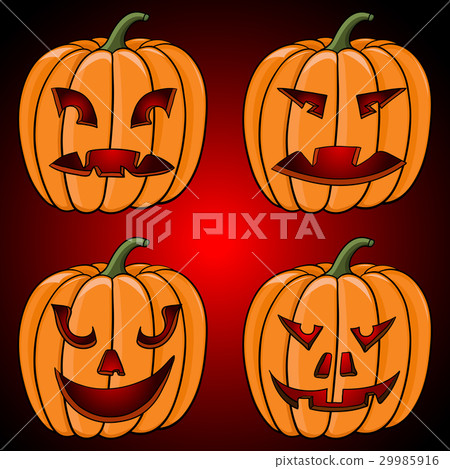 Halloween pumpkin. Collection. Hand drawn sketch 29985916