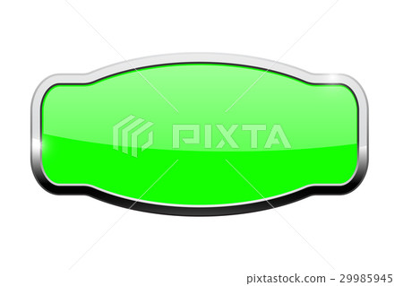 Green decorative button with chrome frame Green decorative button with chrome frame 29985945