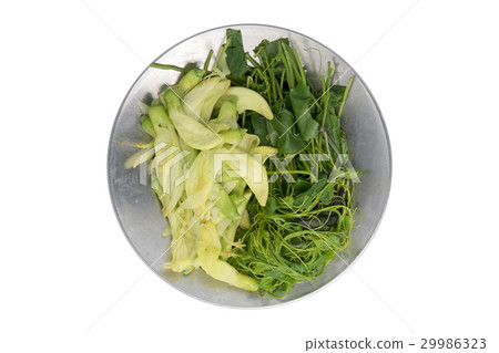 Boiled coccinia grandis and sesbania grandiflora 29986323
