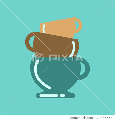 flat icon on background coffee three cups flat icon on background coffee three cups 29986532