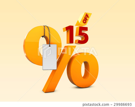 15 Off Special offer sale 3d illustration. 29986693
