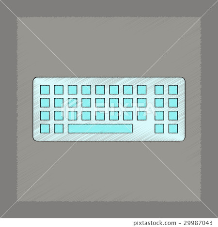 flat shading style icon computer keyboard 29987043