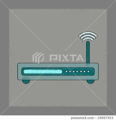 flat shading style icon Wi fi modem 29987453