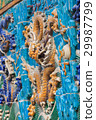 Yellow dragon with open mouth glazed tiles figure 29987799