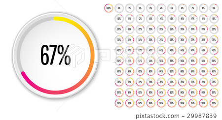 Set of circle percentage diagrams from 0 to 100 Set of circle percentage diagrams from 0 to 100 29987839