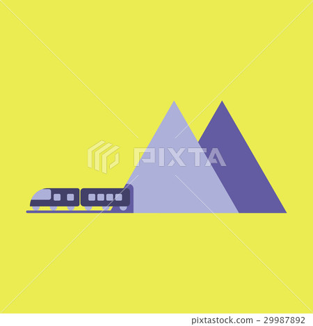 Icon in flat design for airport mountain train 29987892