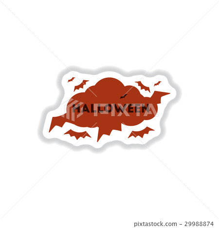 paper sticker on background of cloud bats 29988874