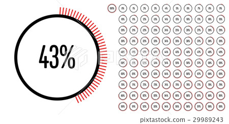 Set of circle percentage diagrams from 0 to 100 Set of circle percentage diagrams from 0 to 100 29989243