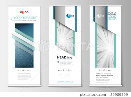 Set of roll up banner stands, flat design Set of roll up banner stands, flat design 29989309