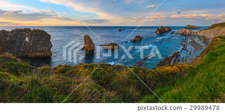 Sunset Arnia Beach coastline landscape. 29989478