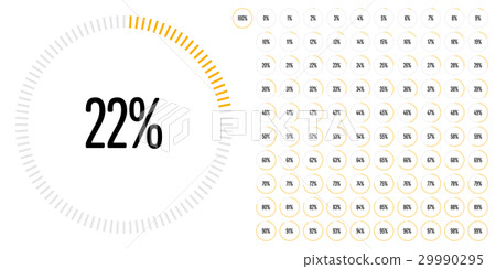 Set of circle percentage diagrams from 0 to 100 Set of circle percentage diagrams from 0 to 100 29990295