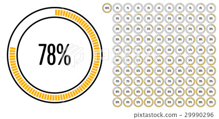 Set of circle percentage diagrams from 0 to 100 Set of circle percentage diagrams from 0 to 100 29990296