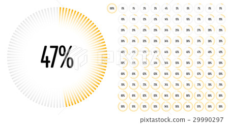 Set of circle percentage diagrams from 0 to 100 Set of circle percentage diagrams from 0 to 100 29990297