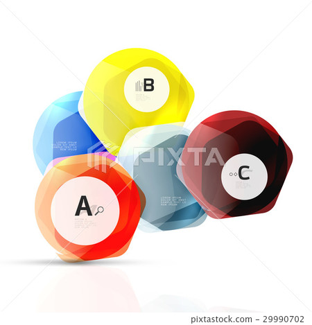 Geometrical hexagon aqua elements 29990702