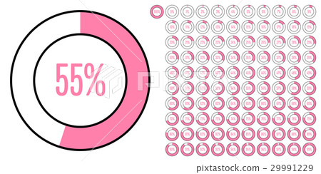 Set of circle percentage diagrams from 0 to 100 Set of circle percentage diagrams from 0 to 100 29991229