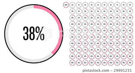 Set of circle percentage diagrams from 0 to 100 29991231