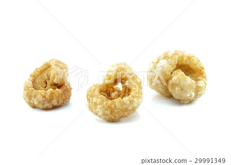 Pork rind on white background. Pork rind on white background. 29991349