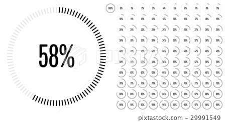 Set of circle percentage diagrams from 0 to 100 Set of circle percentage diagrams from 0 to 100 29991549