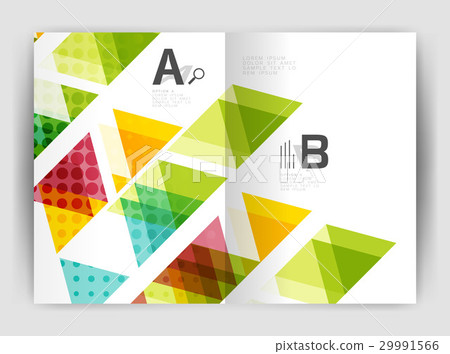 Vector triangle business annual report cover print - Stock Illustration ...