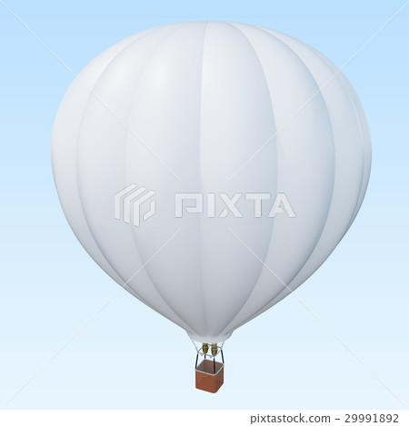 Hot air balloon with basket on skiy background Hot air balloon with basket on skiy background 29991892