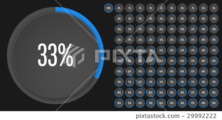Set of circle percentage diagrams from 0 to 100 29992222