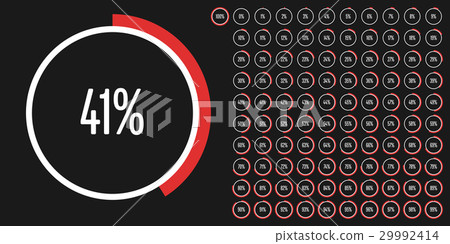 Set of circle percentage diagrams from 0 to 100 Set of circle percentage diagrams from 0 to 100 29992414